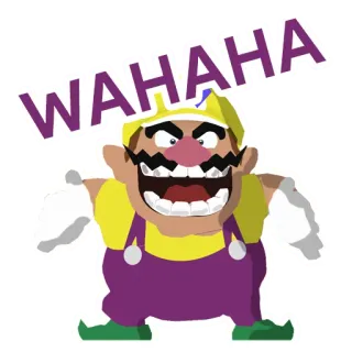 😂 2a1af664 Wario WAHAHA วาริโอ, วิดีโอเกม, นินเทนโด, ตัวละคร telegram sticker