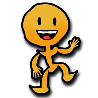 😀 3b43681e cartoon, character, yellow, dancing, waving, fun, happy whatsapp sticker