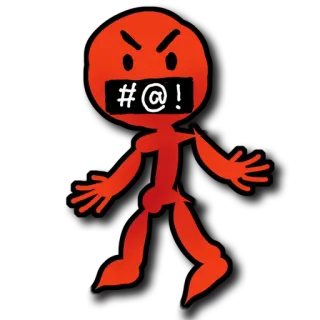🤬 76686970 #@! anger, censored, cartoon, offensive, rage, angry character whatsapp sticker