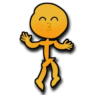 😙 9123dbbc emoji, kiss, cute, cartoon, yellow, dancing, kawaii whatsapp sticker