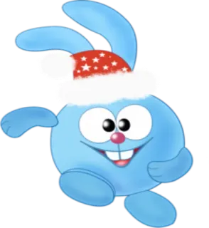 🚶‍♂ 2ffd8eea kreskówka, Boże Narodzenie, kapelusz, królik telegram sticker