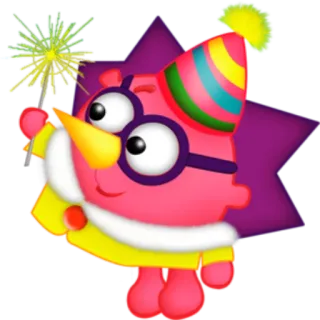 😶 e084a70a kreskówka, zimne ognie, impreza, święto, postać, świąteczny telegram sticker