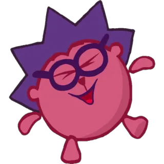 😃 26267b04 Kikoriki Hedgehog Kikoriki kartun, landak, kacamata, ungu, merah muda, karakter telegram sticker