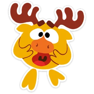 😲 fce57158 Cartoon, Moose, Animal, Cute, Sticker, Funny, Animation, Character telegram sticker