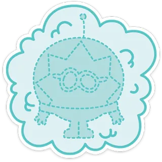 🤖 55233bac gatto, alieno, nuvola, occhiali, cartone animato, adesivo whatsapp sticker