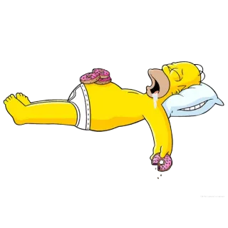 😊 7aa5b4bd Homer Simpson The Simpsons Homer Simpson, Cartone animato, Ciambella, Dormire, I Simpson telegram sticker