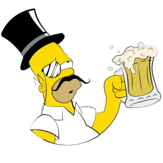 😊 92e65e63 Homer Simpson The Simpsons Cartone animato, Birra, Personaggio, Animato telegram sticker
