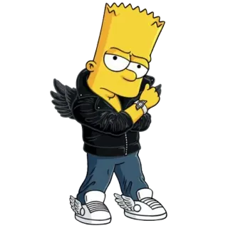😊 a556b002 Bart Simpson The Simpsons bart simpson, simpsons, cartoni animati, ali, animazione, giallo telegram sticker