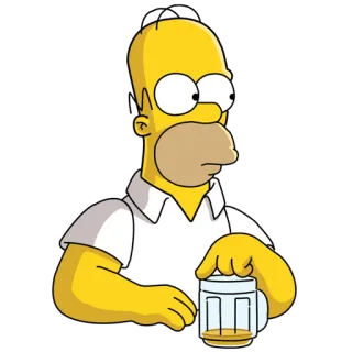 😊 f2b3acf3 Homer Simpson The Simpsons Homer Simpson, I Simpson, birra, personaggio dei cartoni animati, divertente telegram sticker