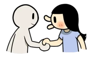 👫 0e03e943 问候, 握手, 友谊, 同意, 卡通, 合作 telegram sticker