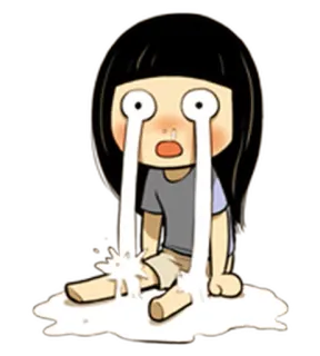 😭 25ae9f2b 哭, 伤心, 情绪化, 眼泪, 卡通, 女孩, 难过 telegram sticker