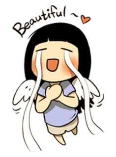 😍 5b921880 Beautiful 天使, 可爱, 哭泣, 卡哇伊, 动漫, 贴纸, 卡通 telegram sticker