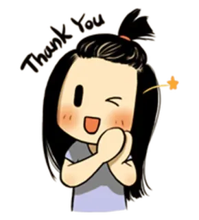 😊 6252221e Thank You 谢谢, 卡通, 女孩, 可爱, 卡哇伊, 脸红 telegram sticker