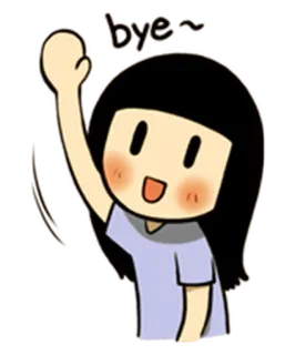 🙋 72390263 bye~ 卡通, 女孩, 挥手, 告别, 再见, 可爱, 友善 telegram sticker