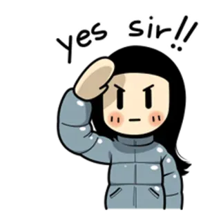👌 74e6496f yes sir!! 军事, 敬礼, 卡通, 军官, 是，长官 telegram sticker