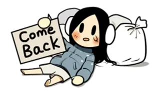 🙏 7cdea41d Come Back 回来, 返回, 等待, 可爱, 动漫, 卡通 telegram sticker