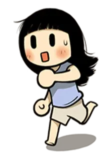 🏃 ad971194 卡通, 跑步, 害怕, 角色, 插图 telegram sticker