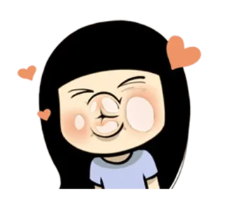 ❤ aeb3ef80 卡通, 表情符号, 女孩, 可爱, 飞吻, 爱 telegram sticker