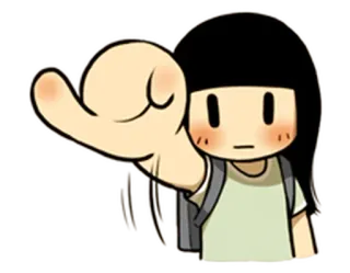 👫 b3051ff6 女孩, 卡通, 背包, 表情符号, 插画, 角色 telegram sticker