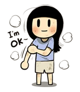 👌 b3273d2e I'm Ok~ 卡通, 女孩, 好的, 可爱, 友善 telegram sticker