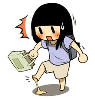 😖 c854d457 卡通, 贴纸, 女孩, 旅行, 事故, 动漫, 哎呀 telegram sticker