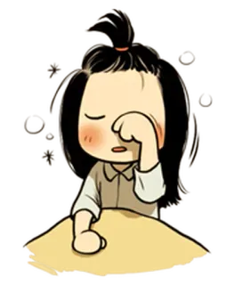 💤 d799ab05 困, 卡通, 女孩, 疲惫, 床, 睡眠 telegram sticker