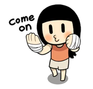 😗 de743892 Come on 卡通, 加油！, 决心, 鼓励, 动力 telegram sticker