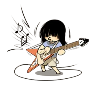 🎶 f1974775 卡通, 吉他, 音乐, 摇滚, 音乐家, 乐器 telegram sticker