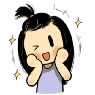 😉 1bc2eb22 卡通, 动漫, 女孩, 微笑, 快乐, 可爱 telegram sticker