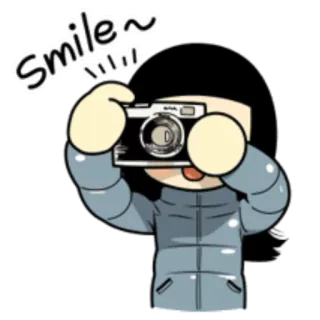 🤳 2ab701d9 Smile~ 微笑, 相机, 摄影, 卡通, 快乐 telegram sticker