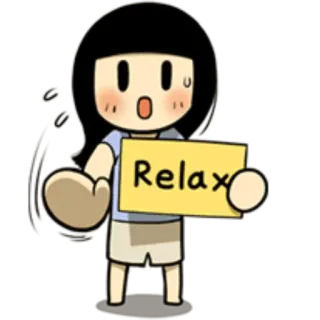 💆 418c04b1 Relax 放松, 休闲, 可爱, 卡通, 女孩, 平静 telegram sticker