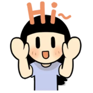 👋 4c3ed76a Hi~ 问候, 卡通, 友好的, 挥手, 嗨 telegram sticker
