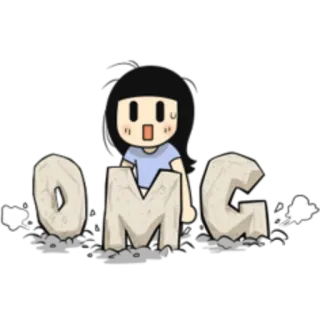 😱 a96a4dc5 OMG OMG, 震惊, 惊讶, 感叹, 卡通 telegram sticker