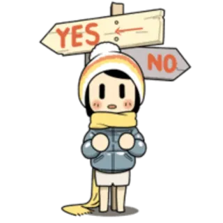 🤔 afaba958 YES
NO 选择, 是, 否, 方向, 冬天, 卡通 telegram sticker