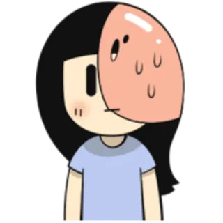 ⛑ caba3aa8 角色, 卡通, 面具, 女孩, 可爱 telegram sticker