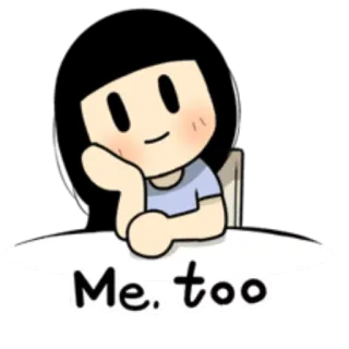 🙂 dfd1cfc0 Me... too 卡通, 人物, 贴纸 telegram sticker