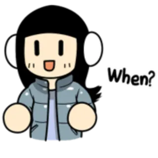 😬 e5f80fd1 When? 问题, 提问, 卡通, 何时 telegram sticker