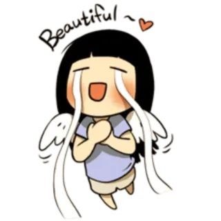 😇 fced9278 Beautiful 卡通, 天使, 可爱, 卡哇伊, 美丽 telegram sticker