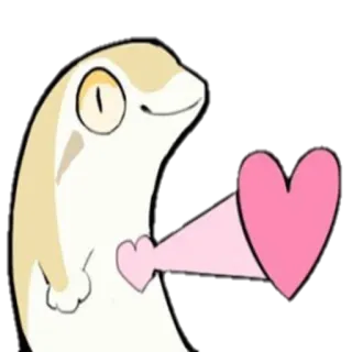 😍 00a6f97d hagedis, schattig, liefde, hart, dier, cartoon telegram sticker