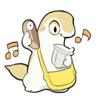 😌 03b62656 schattig, cartoon, dier, muziek, reizen telegram sticker