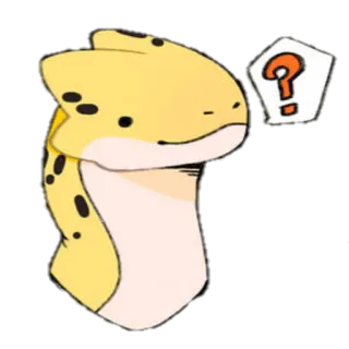 🤔 218cde98 geel, reptiel, vraag, vraagteken, hagedis, verward telegram sticker