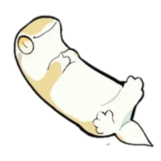 🥲 4c8a8464 dier, schattig, wit, liggend, blob telegram sticker