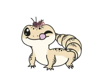 😜 5df20d09 reptiel, luipaardgekko, hagedis, gekko, schattig, dier, insect telegram sticker