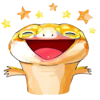 🤗 939d7253 hagedis, blij, schattig, dier, gekko telegram sticker