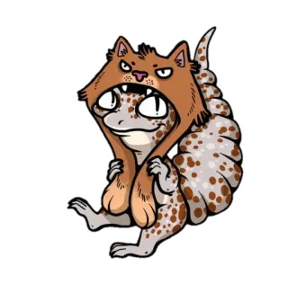 🙃 cbb1476f gekko, kat, hoed, dier, schattig, reptiel telegram sticker