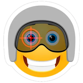 😳 a401f2db Emoji, Ziel, Helm, Kampfpilot, Luftfahrt, Krieg, Militär, Zielen whatsapp sticker