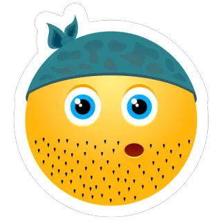 😃 d2dffc8e Emoji, Gesicht, Bandana, Pirat, Lustig, Bart whatsapp sticker