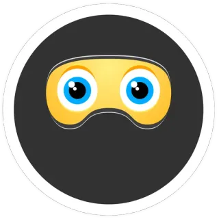 😎 e3b21f6f Cartoon, Ninja, Augen, Maske, Maskottchen whatsapp sticker