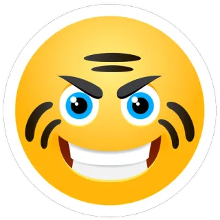 😝 ffe11f6a Emoji, Gesicht, Wütend, Tribal, Krieger, Zähne whatsapp sticker