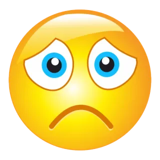 ☹ 2603c36f Emoji, traurig, Gesicht, gelb, unglücklich, weinend, Emotion whatsapp sticker